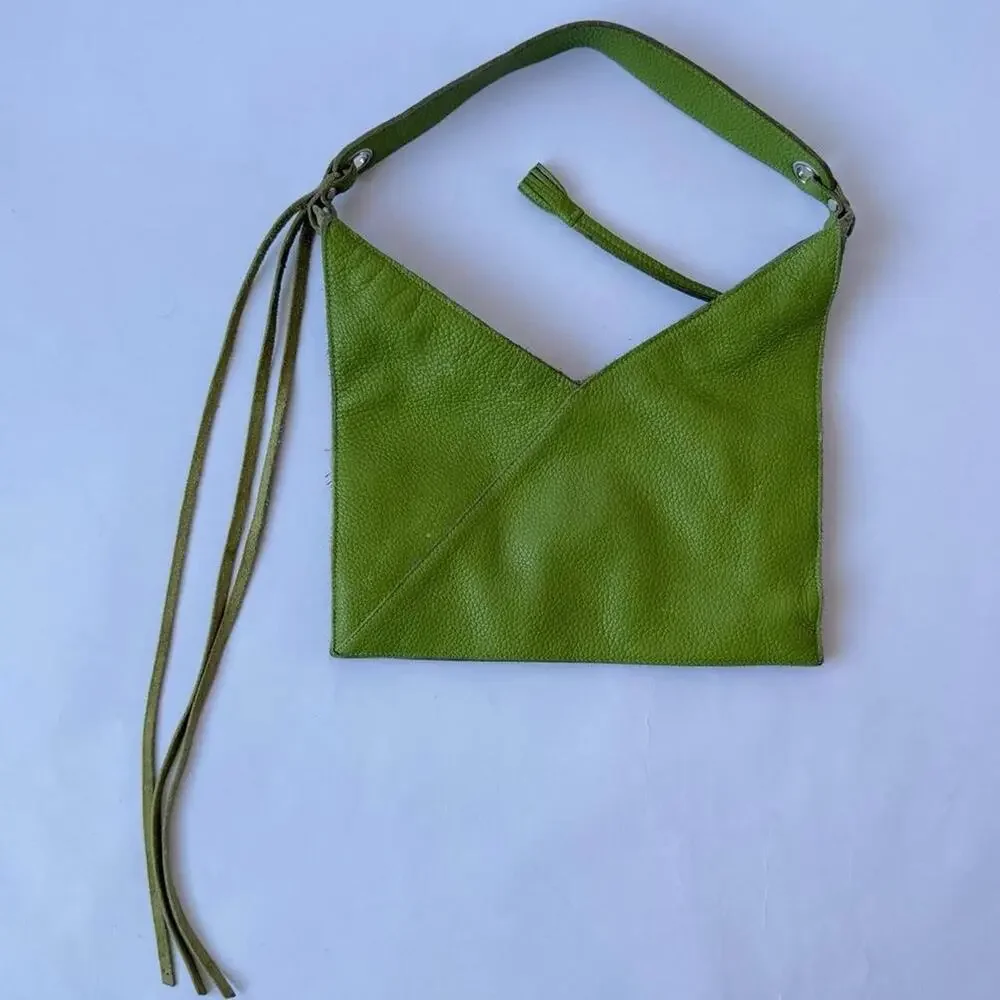 Soft pebbled leather shoulder bag